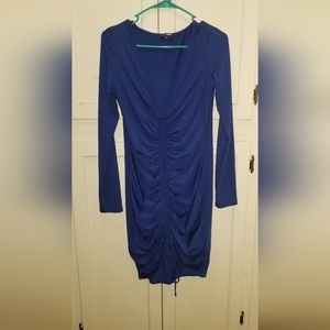 Blue string ruched dress
